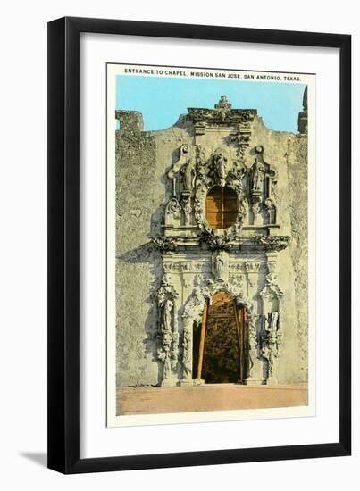 Chapel Entrance, Mission San Jose, San Antonio, Texas-null-Framed Art Print