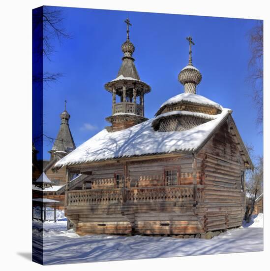 Chapel from Kashira, Museum of Wooden Architecture Vitoslavlicy, Veliky Novgorod, Novgorod Region, -Ivan Vdovin-Stretched Canvas