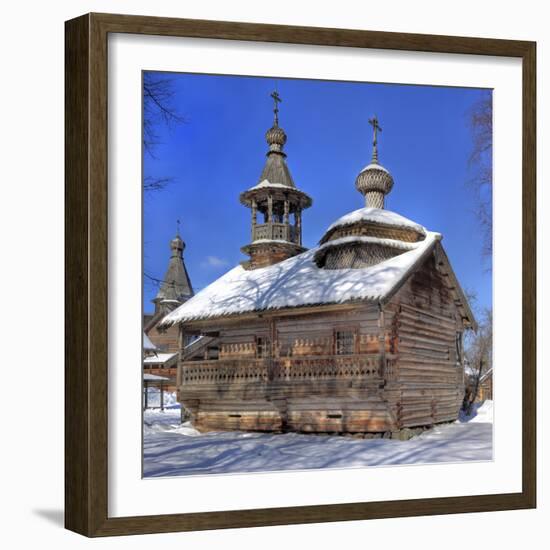 Chapel from Kashira, Museum of Wooden Architecture Vitoslavlicy, Veliky Novgorod, Novgorod Region, -Ivan Vdovin-Framed Photographic Print