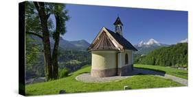 Chapel in the Lockstein, Berchtesgaden, Watzmann, Berchtesgadener Land District, Bavaria, Germany-Rainer Mirau-Stretched Canvas