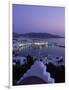 Chapel & Mykonos Town at Night, Greece-Walter Bibikow-Framed Photographic Print