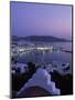 Chapel & Mykonos Town at Night, Greece-Walter Bibikow-Mounted Photographic Print