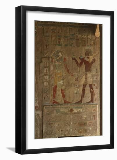 Chapel of Anubis, Mortuary Temple of Hatshepsut (C.1503-1482 BC) New Kingdom (Painted Limestone)-Egyptian 18th Dynasty-Framed Giclee Print