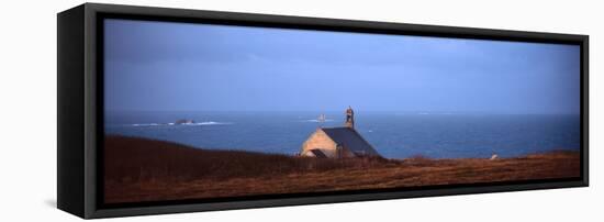 Chapel on the Coast, La Chapelle De Saint They, Pointe Du Raz, Finistere, Brittany, France-null-Framed Stretched Canvas