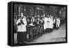 Chapel Royal Choirboys in Procession, Clerkenwell, London, 1926-1927-null-Framed Stretched Canvas