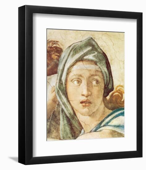 Chapel Sistine, The Delphic Sibyl-Michelangelo Buonarroti-Framed Premium Giclee Print