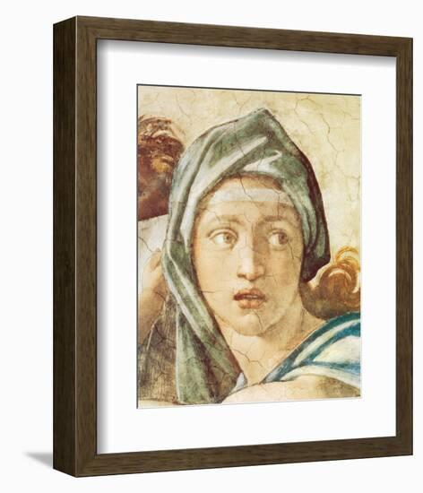 Chapel Sistine, The Delphic Sibyl-Michelangelo Buonarroti-Framed Premium Giclee Print