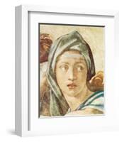 Chapel Sistine, The Delphic Sibyl-Michelangelo Buonarroti-Framed Premium Giclee Print