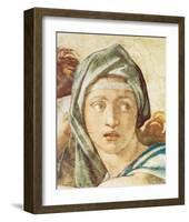 Chapel Sistine, The Delphic Sibyl-Michelangelo Buonarroti-Framed Premium Giclee Print