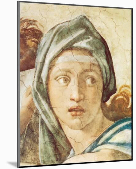 Chapel Sistine, The Delphic Sibyl-Michelangelo Buonarroti-Mounted Premium Giclee Print