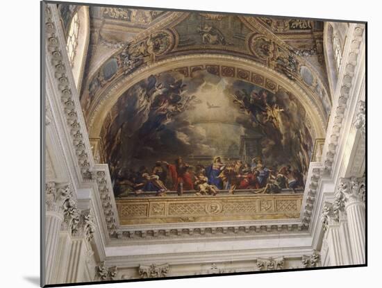 Chapelle Royale, vue intérieure: Cul de four au-dessus da la tribune : La descente du Saint Esprit-Jean Jouvenet-Mounted Giclee Print
