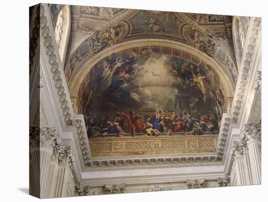 Chapelle Royale, vue intérieure: Cul de four au-dessus da la tribune : La descente du Saint Esprit-Jean Jouvenet-Stretched Canvas