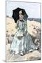 Chaperone Discreetly Reading a Book at the Beach, Circa 1900-null-Mounted Giclee Print