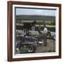 Chapman and Clark Outside the Lotus Team Bus, French Grand Prix, Clermont-Ferrand, France, 1965-null-Framed Photographic Print