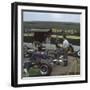 Chapman and Clark Outside the Lotus Team Bus, French Grand Prix, Clermont-Ferrand, France, 1965-null-Framed Photographic Print