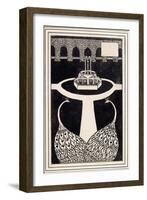 Chapter Heading Depicting Two Peacocks in a Garden with a Fountain, C.1893/4-Aubrey Beardsley-Framed Giclee Print