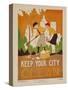 Character Culture Citizenship Guides Original Poster, Keep Your City Clean-null-Stretched Canvas