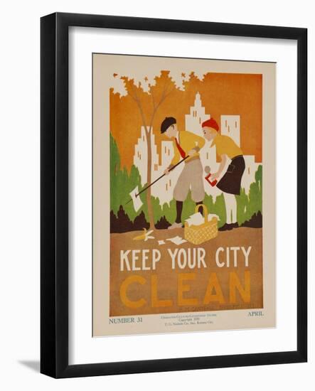 Character Culture Citizenship Guides Original Poster, Keep Your City Clean-null-Framed Giclee Print