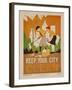 Character Culture Citizenship Guides Original Poster, Keep Your City Clean-null-Framed Giclee Print