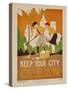 Character Culture Citizenship Guides Original Poster, Keep Your City Clean-null-Stretched Canvas