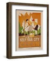 Character Culture Citizenship Guides Original Poster, Keep Your City Clean-null-Framed Giclee Print