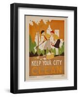 Character Culture Citizenship Guides Original Poster, Keep Your City Clean-null-Framed Giclee Print