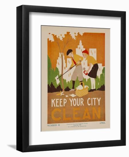 Character Culture Citizenship Guides Original Poster, Keep Your City Clean-null-Framed Giclee Print