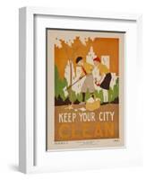 Character Culture Citizenship Guides Original Poster, Keep Your City Clean-null-Framed Giclee Print