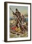 Character from Robinson Crusoe Riding on Raft-null-Framed Premium Giclee Print