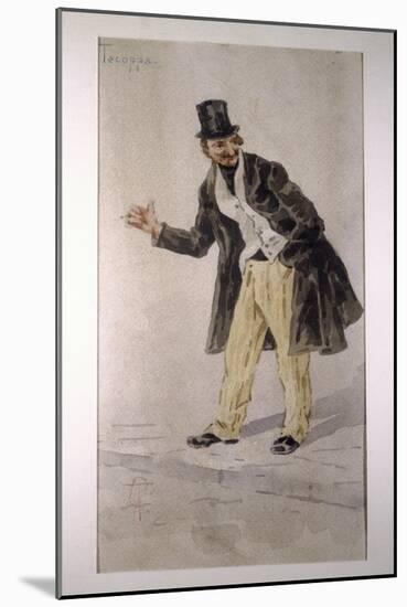 Character of Tecoppacreated by Milanese Actor Edoardo Ferravilla in 1874-Tranquillo Cremona-Mounted Giclee Print