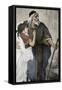 Character of the Bible: an Old Hebrew Man Blind with His Daughter Who Can Represent Tobit or the Mi-null-Framed Stretched Canvas