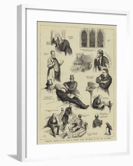 Character Sketches in the House of Commons During the Debate on the Vote of Censure-Sydney Prior Hall-Framed Giclee Print