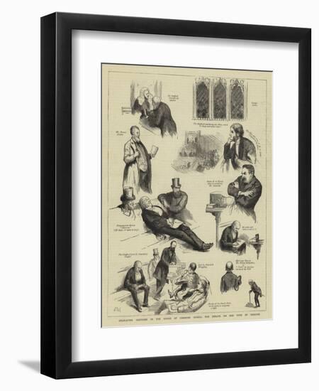 Character Sketches in the House of Commons During the Debate on the Vote of Censure-Sydney Prior Hall-Framed Premium Giclee Print