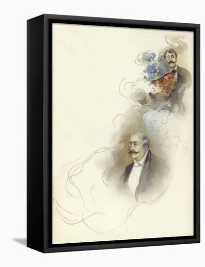 Characters at Savoy Dinner-Dudley Hardy-Framed Stretched Canvas