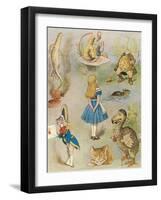 Characters from 'Alice in Wonderland' (Colour Engraving)-John Tenniel-Framed Giclee Print