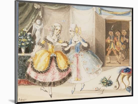 Characters from 'Cosi Fan Tutte' by Mozart, 1840-Johann Peter Lyser-Mounted Giclee Print