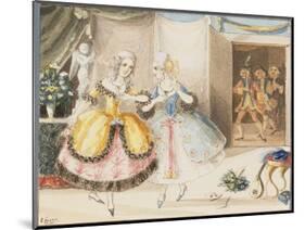 Characters from 'Cosi Fan Tutte' by Mozart, 1840-Johann Peter Lyser-Mounted Giclee Print