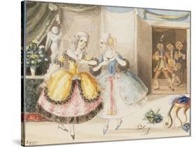 Characters from 'Cosi Fan Tutte' by Mozart, 1840-Johann Peter Lyser-Stretched Canvas