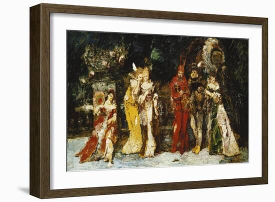 Characters on a Deck with Faust and Mephisto; Personnages Sur Une Terrasse Avec Fauste Et…-Adolphe Joseph Thomas Monticelli-Framed Giclee Print