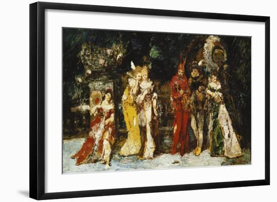 Characters on a Deck with Faust and Mephisto; Personnages Sur Une Terrasse Avec Fauste Et…-Adolphe Joseph Thomas Monticelli-Framed Giclee Print