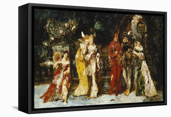 Characters on a Deck with Faust and Mephisto; Personnages Sur Une Terrasse Avec Fauste Et…-Adolphe Joseph Thomas Monticelli-Framed Stretched Canvas