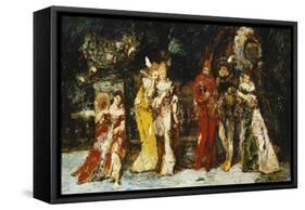 Characters on a Deck with Faust and Mephisto; Personnages Sur Une Terrasse Avec Fauste Et…-Adolphe Joseph Thomas Monticelli-Framed Stretched Canvas