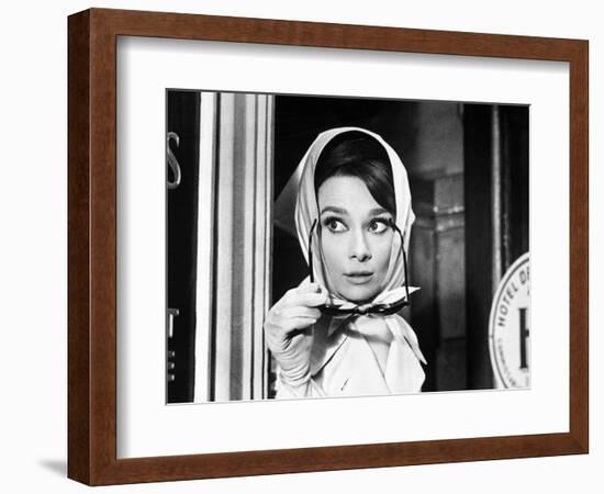 Charade, Audrey Hepburn, Directed by Stanley Donen, 1963-null-Framed Photographic Print