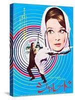 Charade, Cary Grant, Audrey Hepburn, Japanaese Poster Art, 1963-null-Stretched Canvas