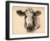 Charcoal Cow I-Jennifer Parker-Framed Art Print