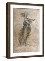 Charcoal drawing of a female figure, c1472-c1519 (1883)-Leonardo Da Vinci-Framed Giclee Print