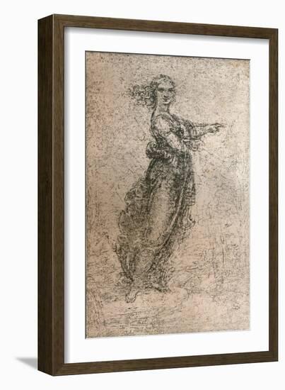 Charcoal drawing of a female figure, c1472-c1519 (1883)-Leonardo Da Vinci-Framed Giclee Print