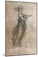 Charcoal drawing of a female figure, c1472-c1519 (1883)-Leonardo Da Vinci-Mounted Giclee Print