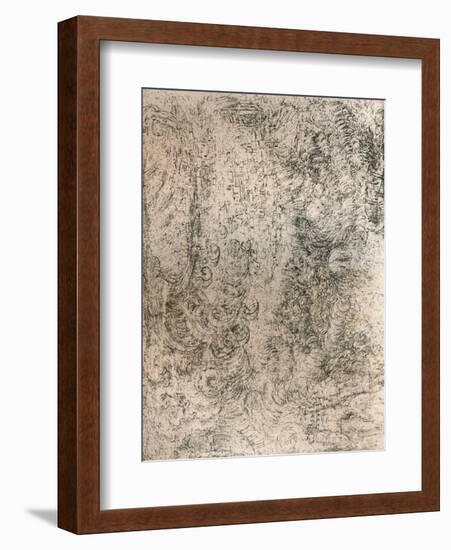 Charcoal Drawing, representing a Deluge, from the Royal Library, Windsor Castle, 1883-Leonardo Da Vinci-Framed Giclee Print