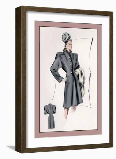 Charcoal Dressy Coat-null-Framed Art Print